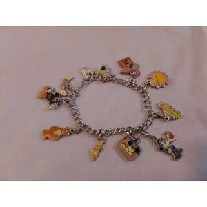 Vintage Mickey Mouse Charm Bracelet with Colorful Disney Charms